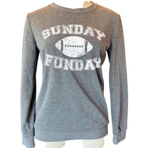 Sunday Funday Football Graphic Sweatshirt Gray Size‎ Small